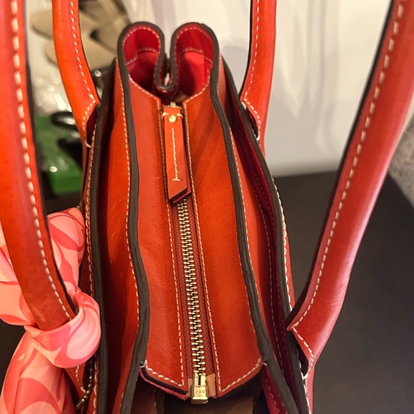 Coach Red Madeline Leather Tote Purse Turnlock Satchel Shoulder Bag Vtg 11553 - Picture 9 of 13